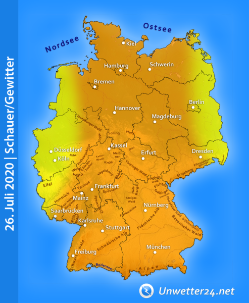 Tief Christiane Gewitter 26. Juli 2020