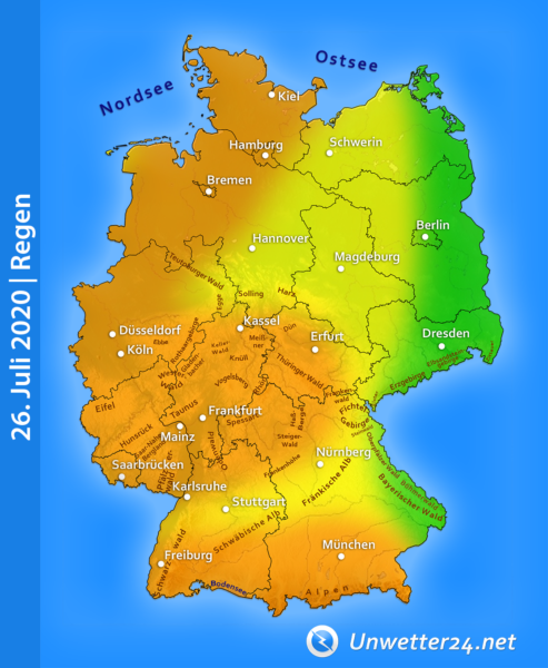 Tief Christiane Starkregen 26. Juli 2020