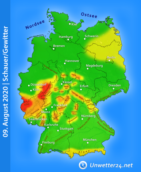 Orographische Gewitter 09. August 2020