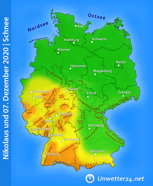 Schneefall Nikolaus und 07. Dezember 2020