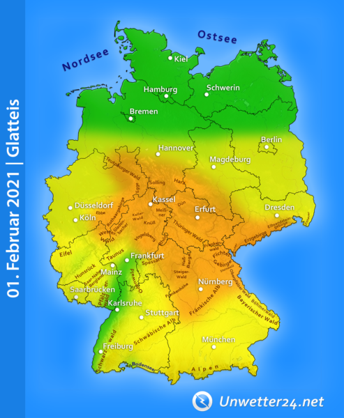 Glatteis am 01. Februar 2021