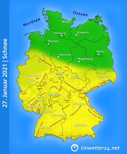 Neuschnee am 27. Januar 2021