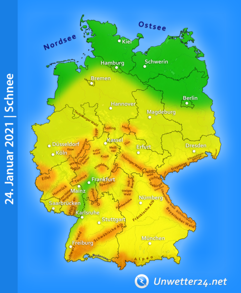 Schneefälle Tief "Jussuf" 24. Januar 2021