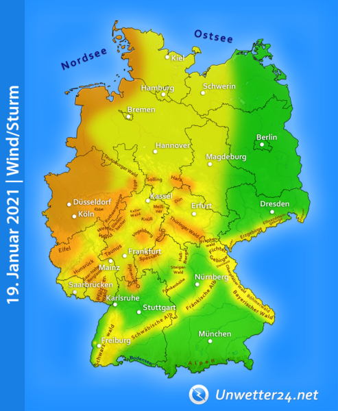 Sturm am 19. Januar 2021