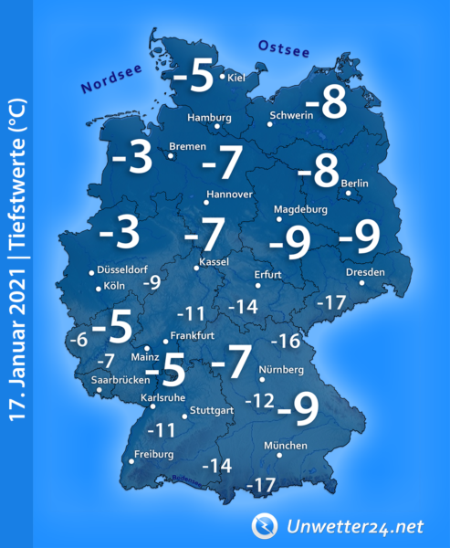 Tiefstwerte 17. Januar 2021