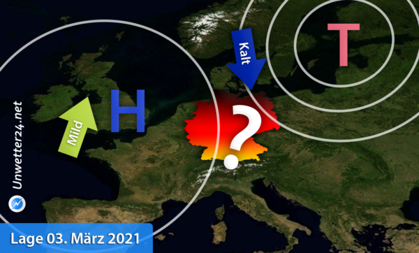 Wetterlage am 03. März 2021