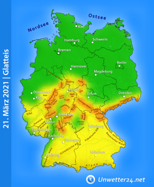 Glätte am 21. März 2021