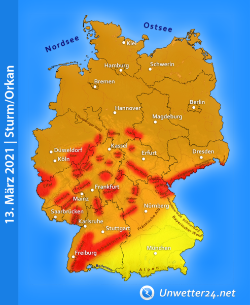 Sturm "Luis" am 13. März 2021