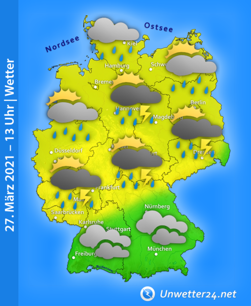 Gewitter und Graupel 27. März 2021