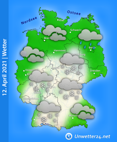 Schnee am 12. April 2021