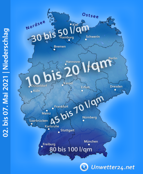 Niederschlag Anfang Mai 2021