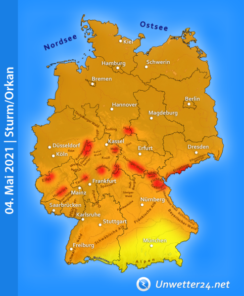 Sturm Eugen am 04. Mai 2021