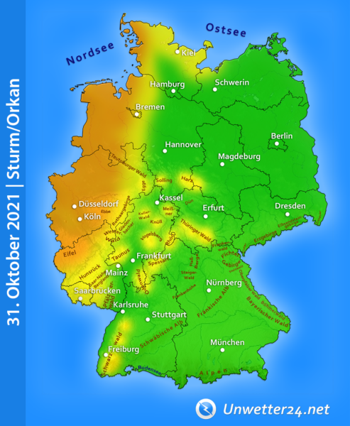 Stürmisch 31. Oktober 2021