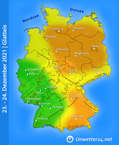 Glatteis 23. Dezember und Heiligabend 2021