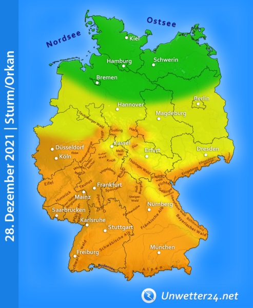 Sturmböen 28. Dezember 2021