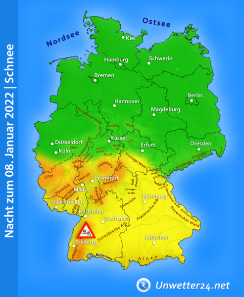 Schnee Nacht zum 08. Januar 2022