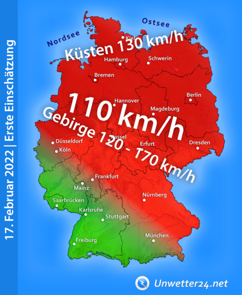 Orkan 17. Februar 2022 Einschätzung