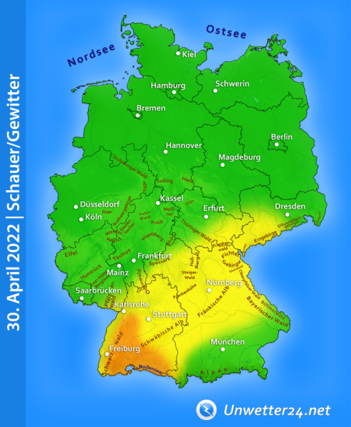 Gewitter im Süden am 30. April 2022
