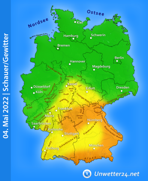 Kräftige Gewitter am 04. Mai 2022