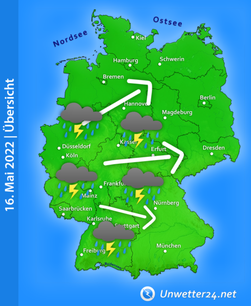 Mögliche Unwetterlage 16. Mai 2022