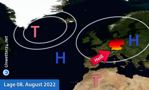 Hitze Wetterlage Mitte August 2022