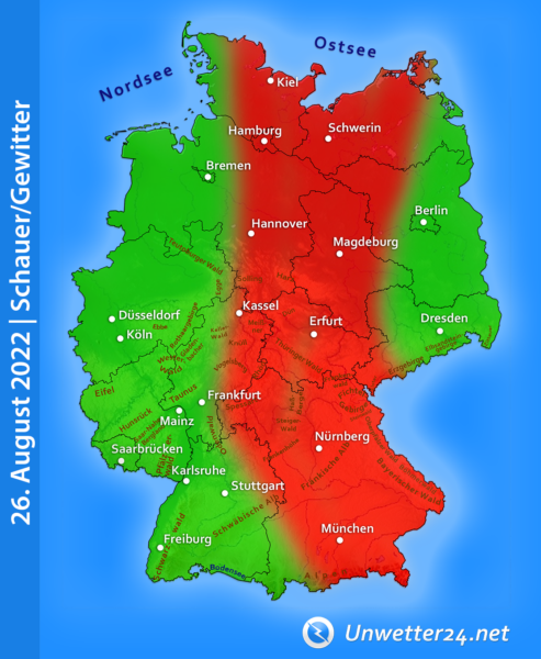 Unwettergefahr 26. August 2022