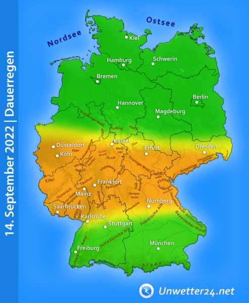 Dauerregen 14. September 2022