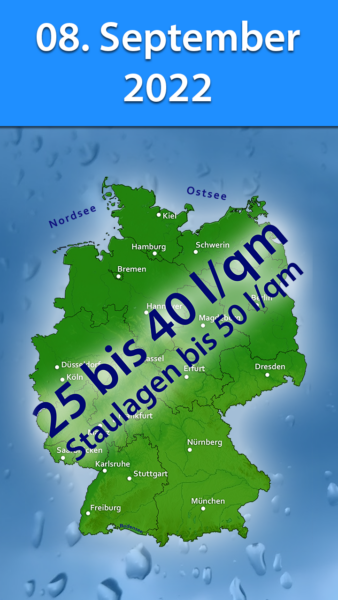 Regenmengen am 08. September 2022