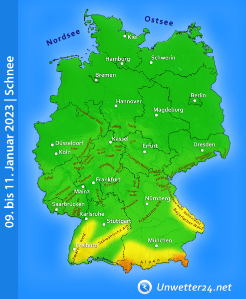 Neuschnee bis 11. Januar 2023