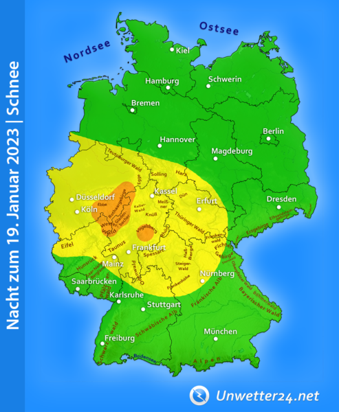 Schnee Nacht zum 19. Januar 2023