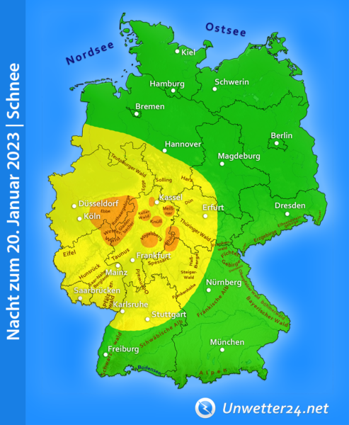 Schnee Nacht zum 20. Januar 2023