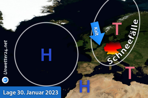 Schneefälle ab 30. Januar 2023