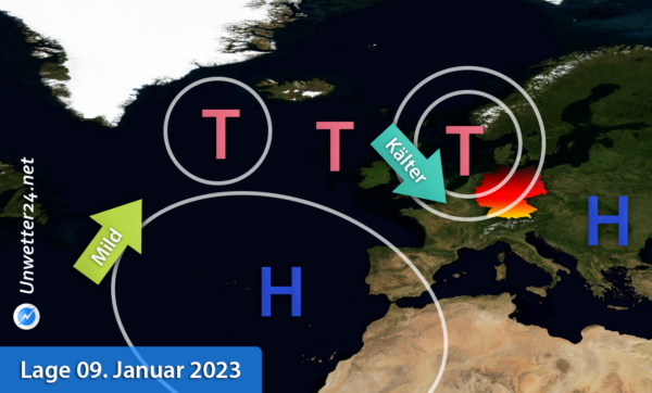 Wetterlage 09. Januar 2023