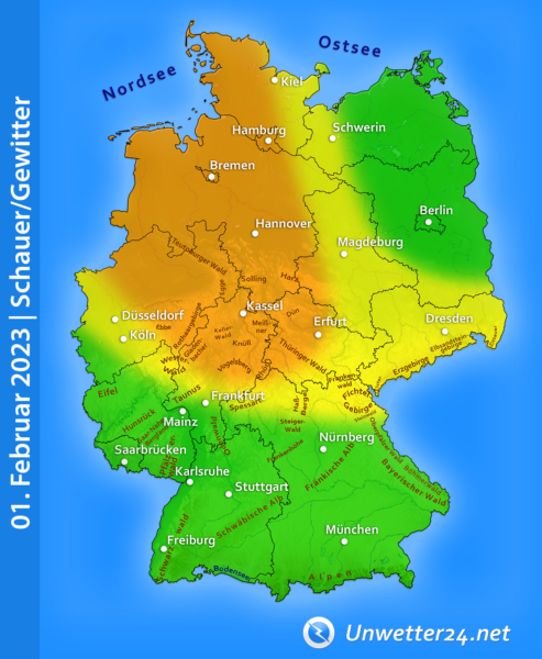 Wintergewitter am 01. Februar 2023