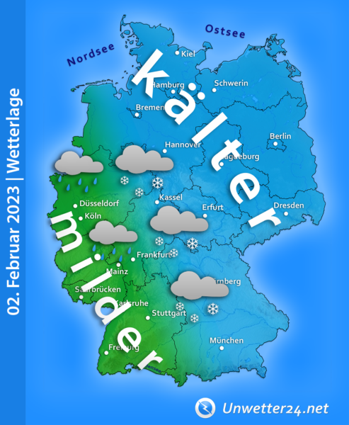 kalt gegen mild 02. Februar 2023