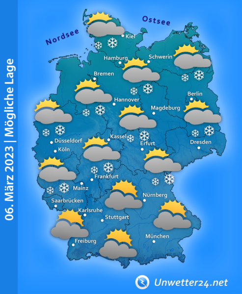 Schnee und Frost Anfang März 2023