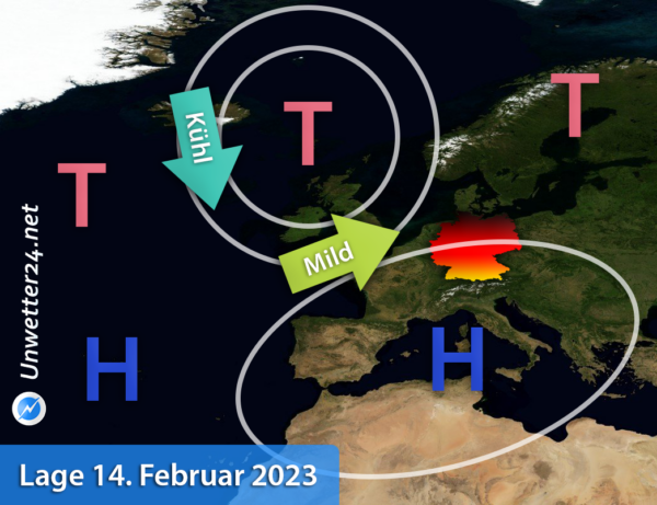 Wetterlage 14. Februar 2023