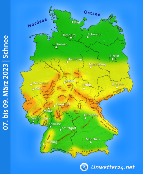 Neuschnee 07. bis 09. März 2023