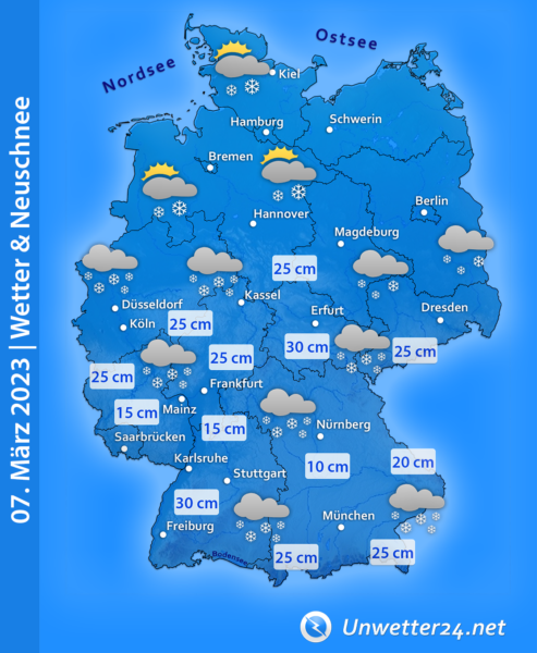 Neuschnee am 07. März 2023