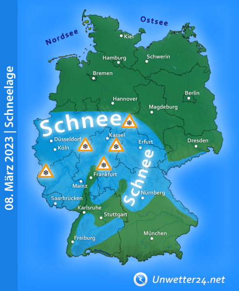 Neuschnee am 08. März 2023