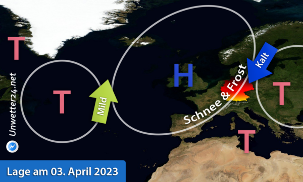 Schnee und Frost Anfang April 2023