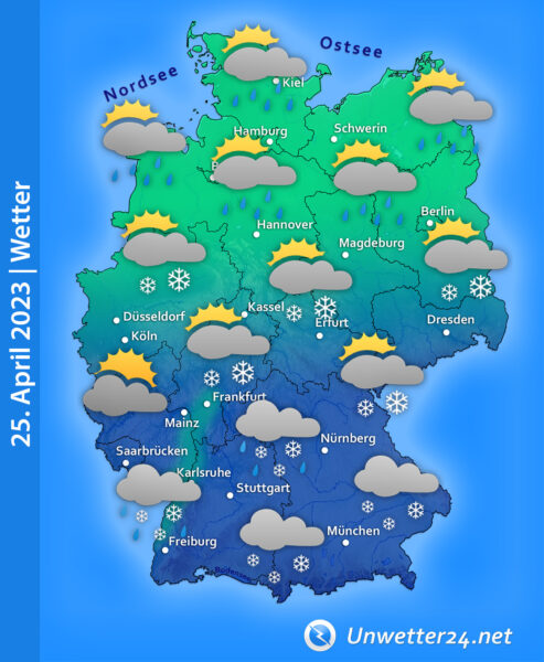 Schnee und Graupel 25. April 2023