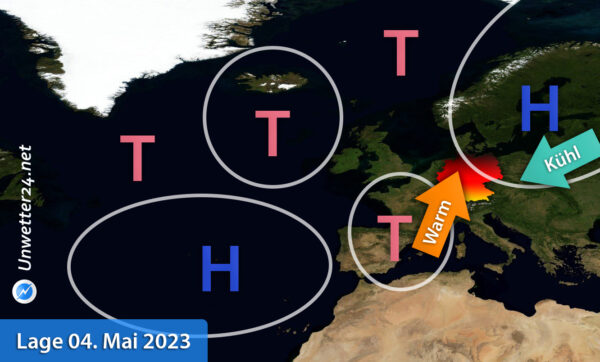 Wetterlage Anfang Mai 2023