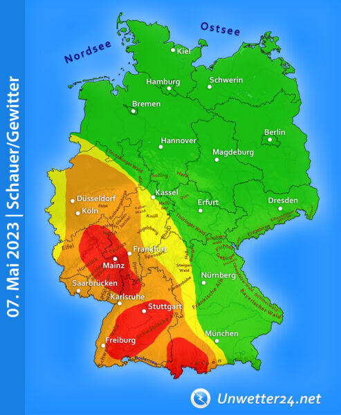 Unwetter am 07. Mai 2023