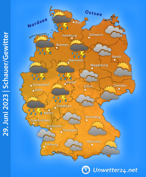 Kräftige Gewitter am 29. Juni 2023