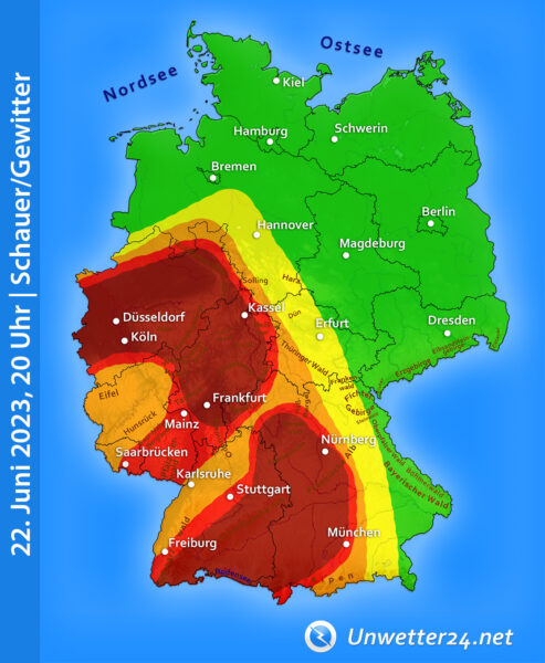 Schwere Unwetter am Abend des 22. Juni 2023