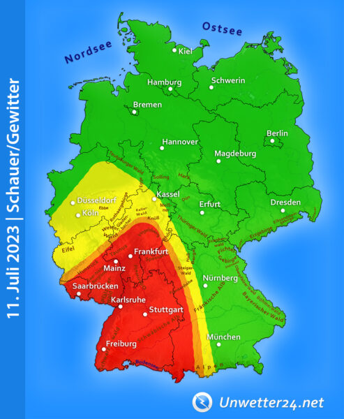 Gewitter mit orkanartigen Böen 11. Juli 2023