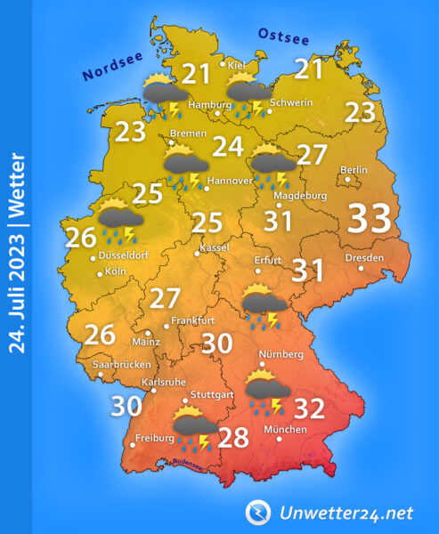 Schwüle und Gewitter 24. Juli 2023