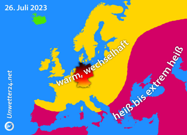 Wetterlage Europa 26. Juli 2023