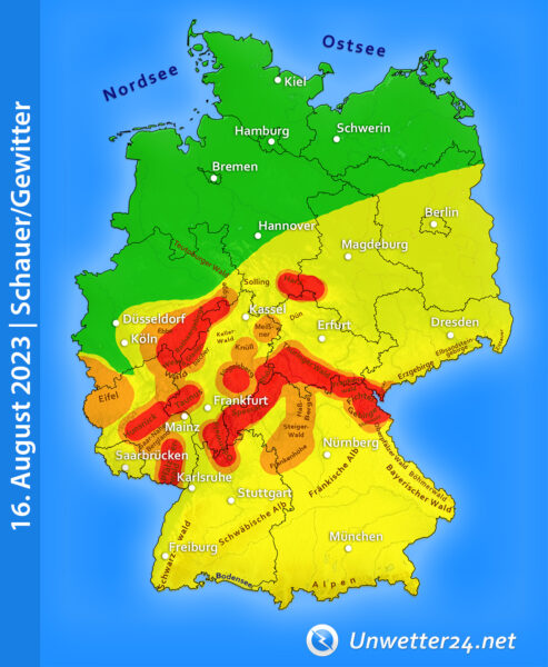 Unwetter am 16. August 2023